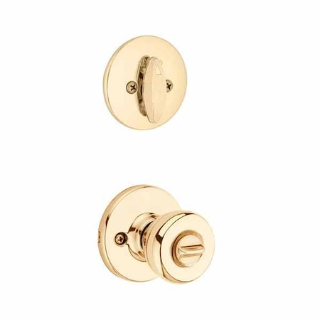 Kwikset Tylo Keyed Entry Knob with Single Cylinder Deadbolt with Smartkey Technology / Polished Bra KWS-690T-3-SMT